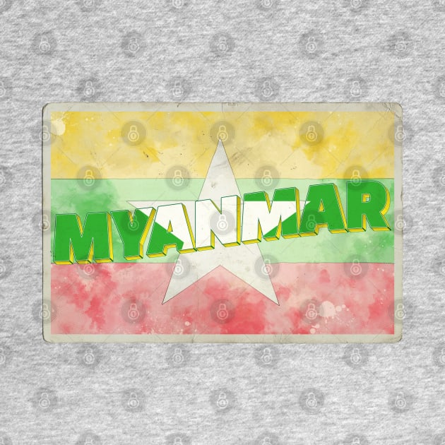 Myanmar Vintage style retro souvenir by DesignerPropo